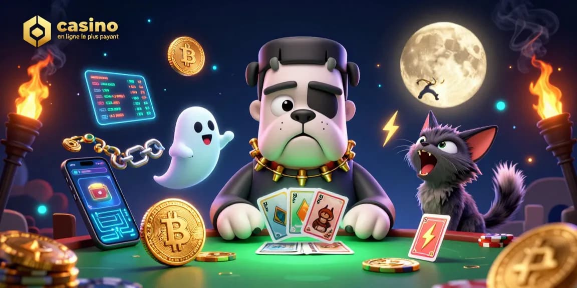 Jouer au casino en ligne le plus payant avec un bulldog Frankenstein et un chaton werewolf.