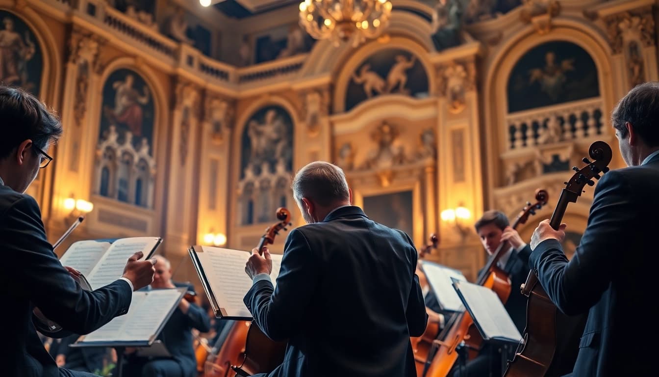 Ascultă muzica clasica în concert, cu muzicieni capturați în acțiune.