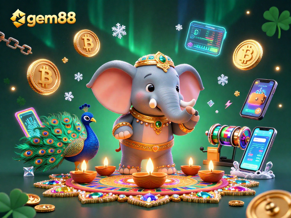 Engage with gem88 in an exciting 3D casino world rich with vibrant characters and crypto elements.