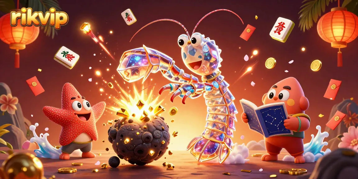 Experience excitement at rikvip with 3D characters exploring a vibrant casino adventure.