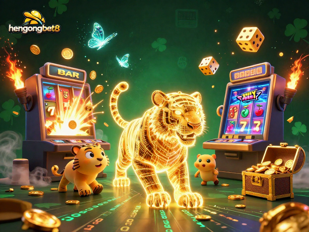 Experience the thrilling action of hengongbet8 with a vibrant digital casino illustrated scene