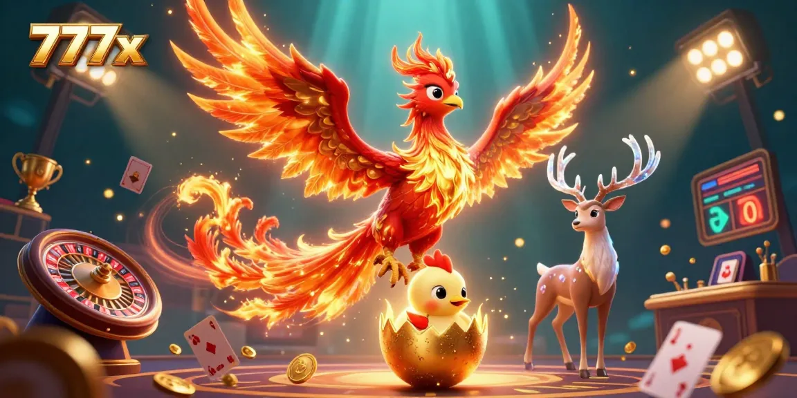 Engage in live casino excitement with 777x featuring dynamic characters and vibrant game elements.