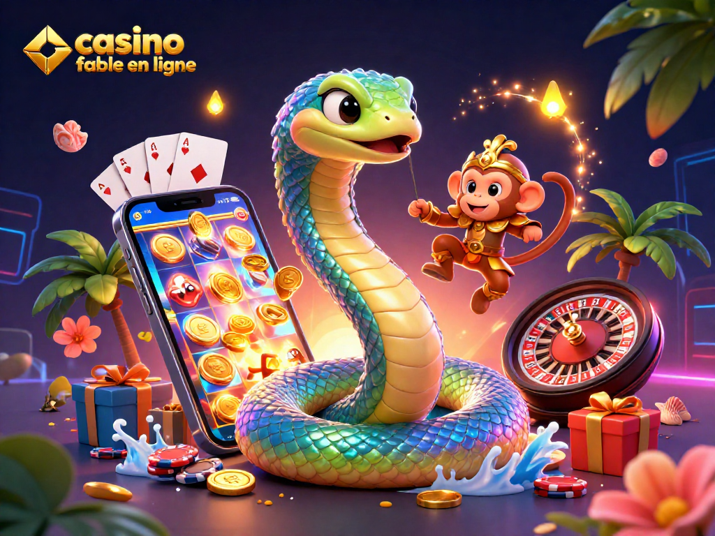 Jouez sur un casino fiable en ligne avec des jeux captivants, illustrations dynamiques de machines à sous.