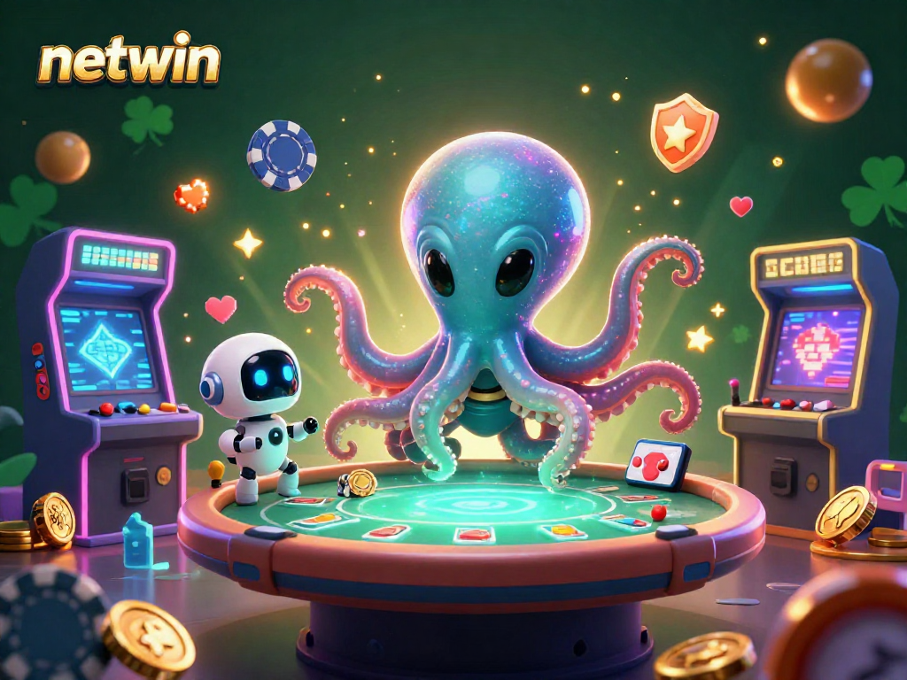 Engage thrilling poker action in netwin’s 3D alien casino with an octopus and robot duo.