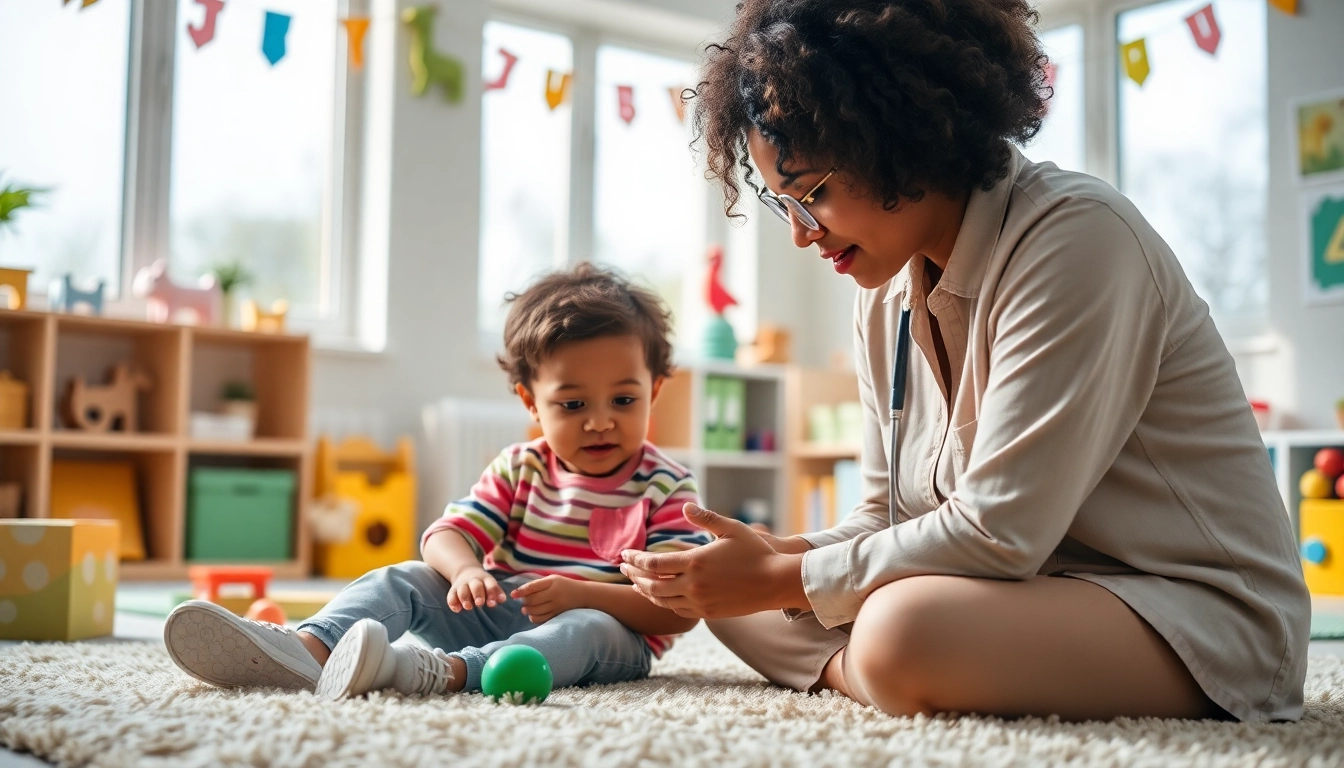 Understanding What is ABA therapy through engaging child-therapist interaction in a bright therapy room.