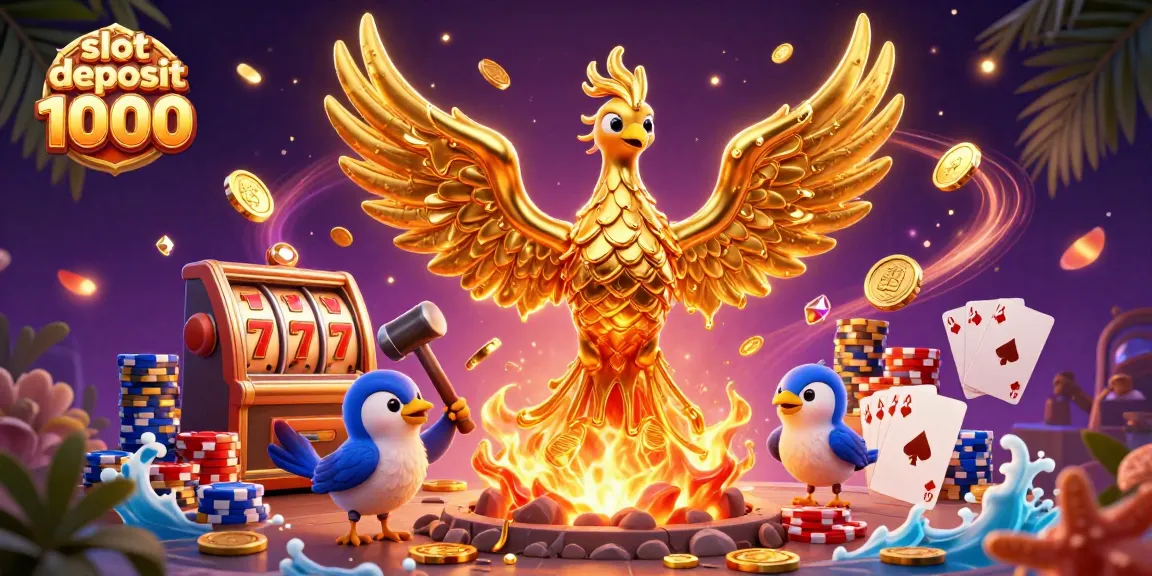Menangkan permainan slot deposit 1000 dengan jackpot besar dalam ilustrasi kasino yang memukau.