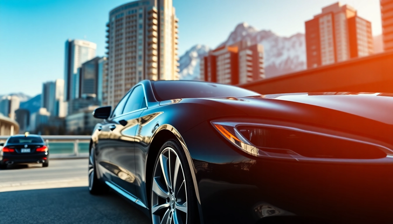 Experience exceptional private car service vancouver with a luxury vehicle in a vibrant urban setting.