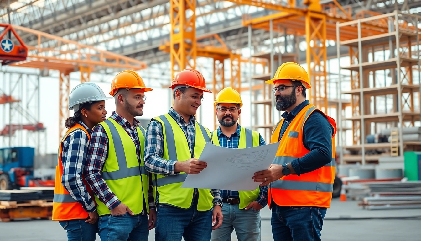 Construction trade association South Texas professionals collaborating on a job site.