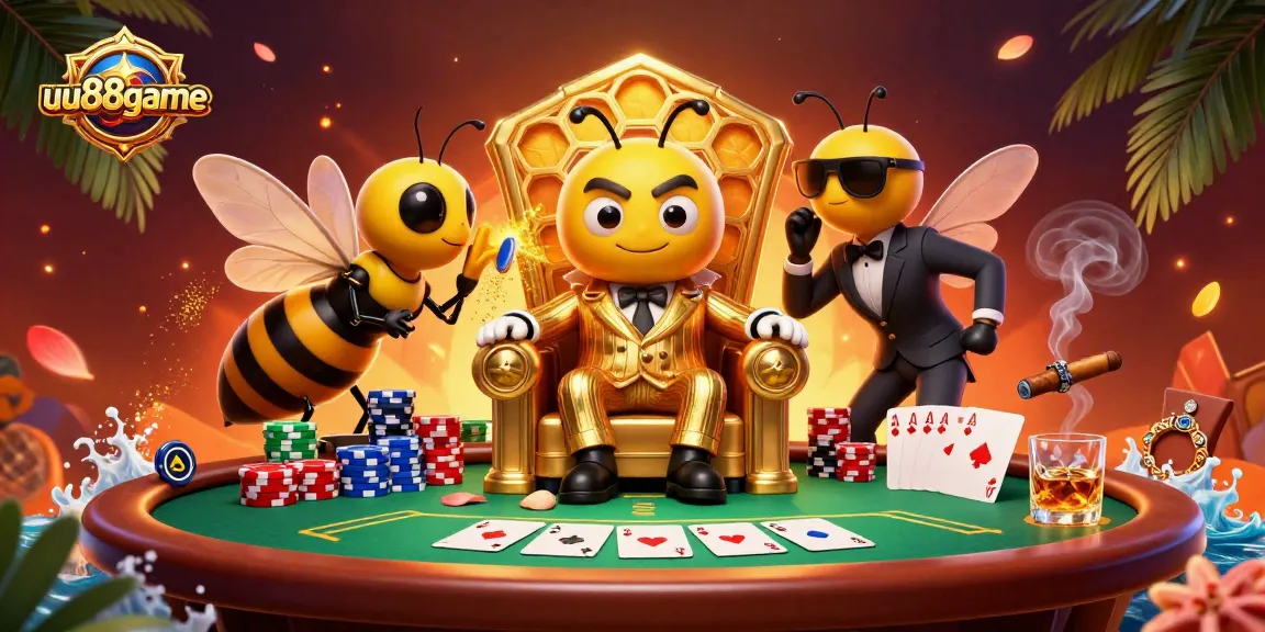 Bet on aa thrilling hand with uu88game's buzzing bumblebee mob boss and poker action!