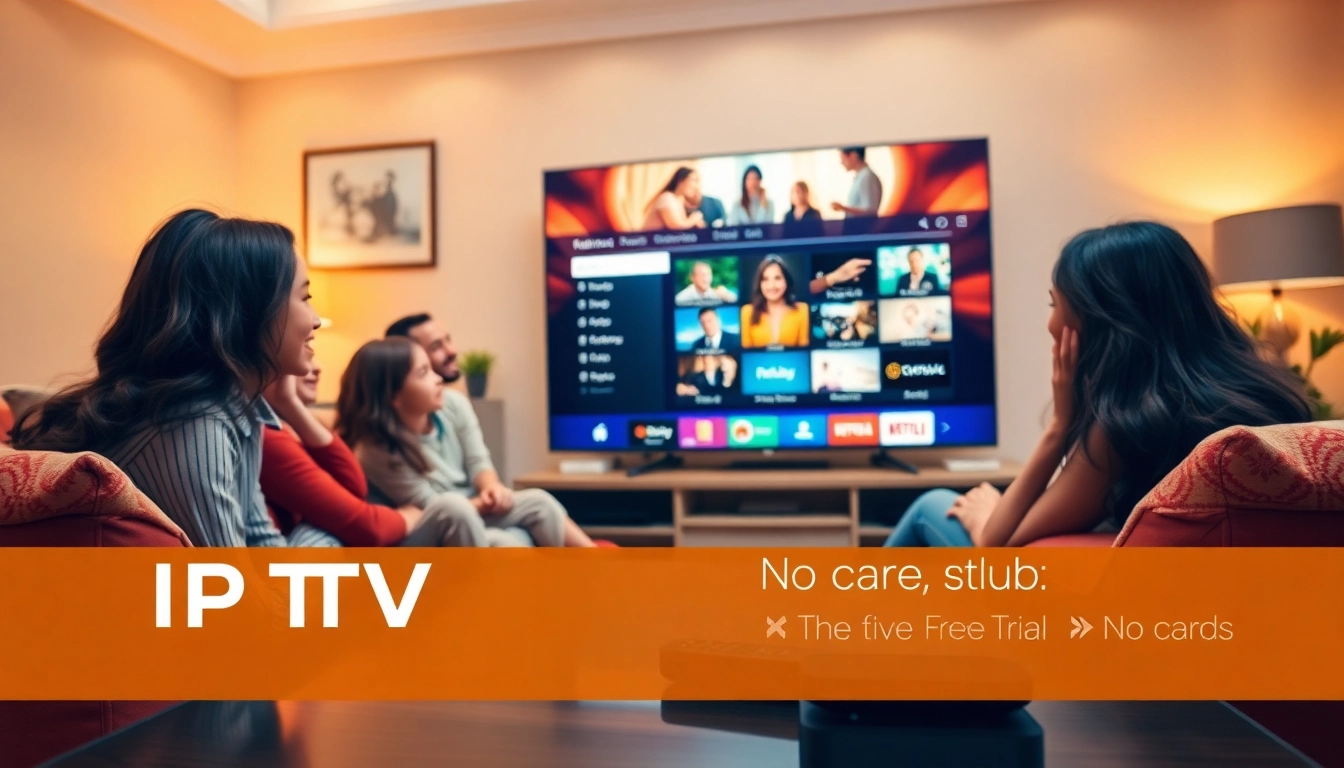 Enjoy the IPTV Free Trial No card experience in a cozy living room with family entertainment.