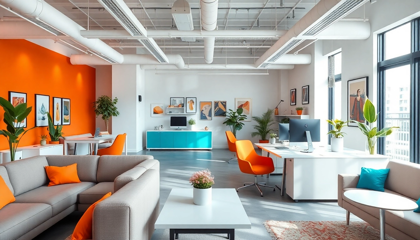 Aestudio kūrybingas dizaino studijos interjeras su moderniais įrengimais.