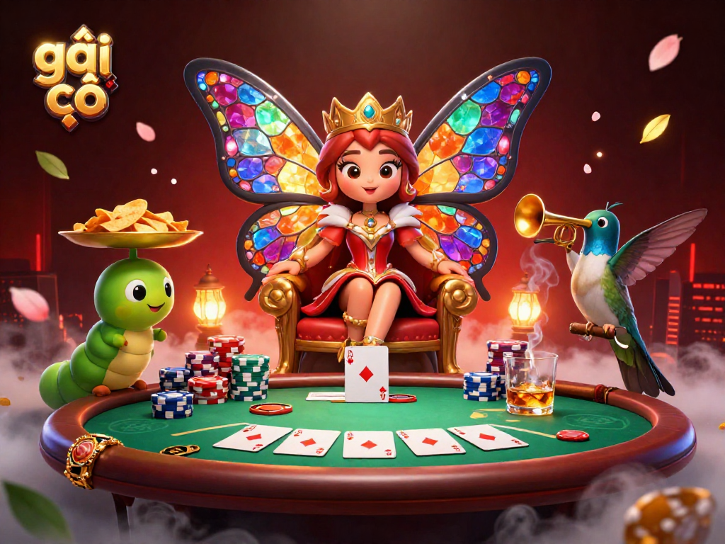 Gái gọi tham gia trò chơi poker với hình ảnh sống động và đầy màu sắc.
