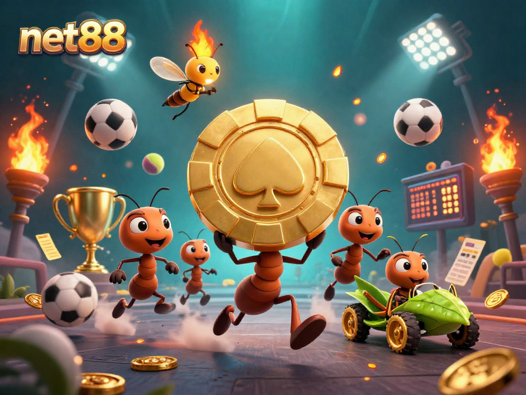 net88 characters engaging in a thrilling casino heist scene, showcasing dynamic action and excitement for gamblers.