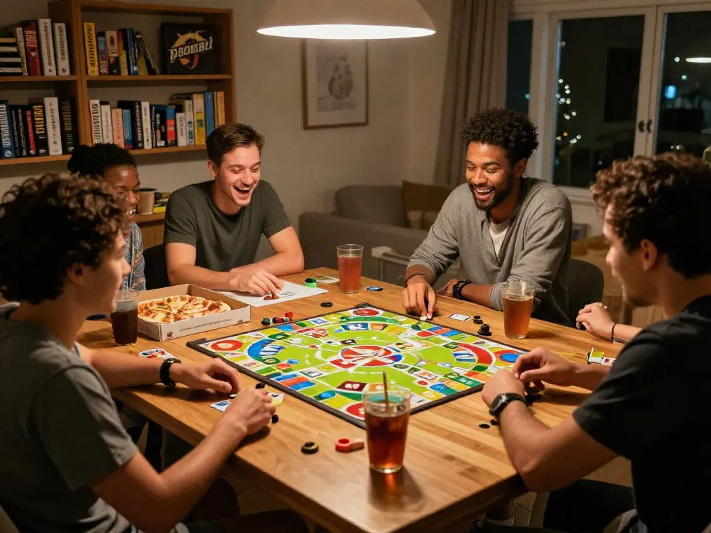 Cialis promotion for board games during an exciting game night with friends.