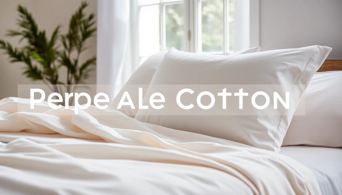 Discover wat is percale katoen through beautifully arranged bedding, showcasing its smooth texture and quality.