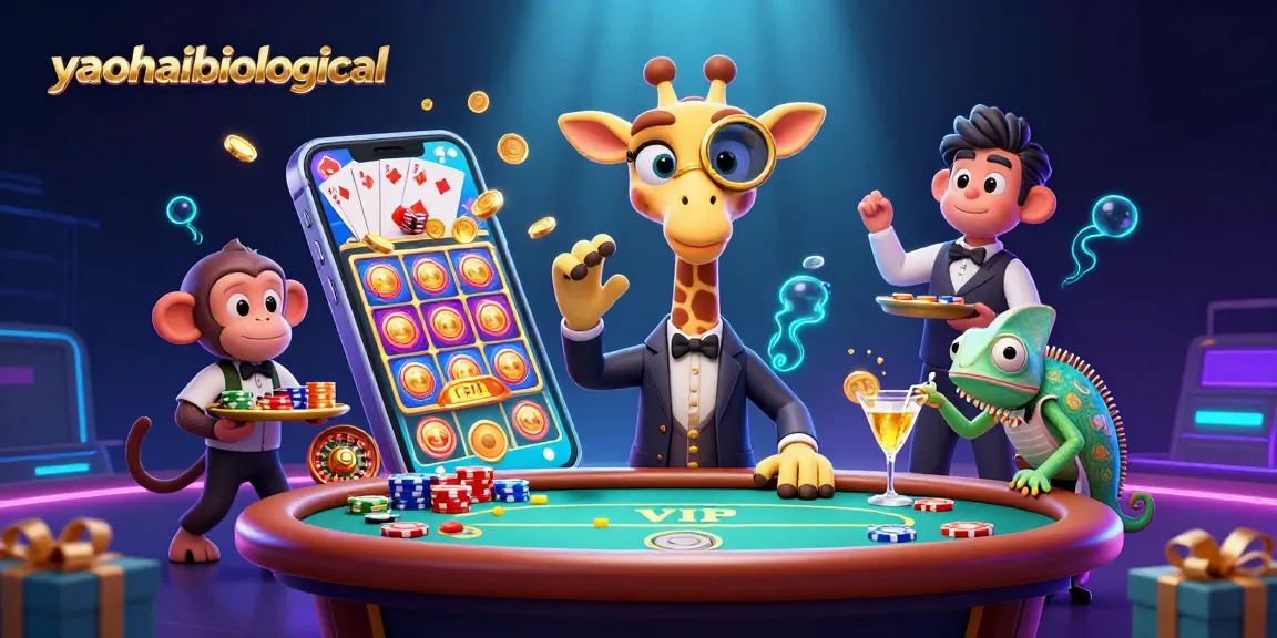 Experience the vibrant energy of yaohaibiological with animated gambling characters in a lively casino setting.