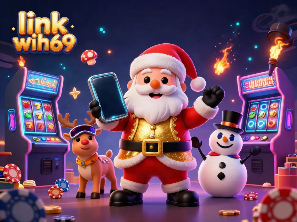 Mainkan slot jackpot di WIH69 dengan Santa Claus dan teman-temannya yang ceria.