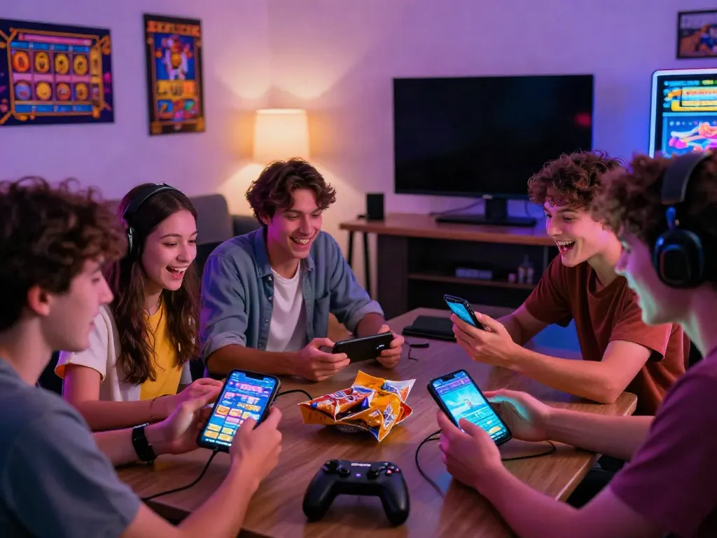 Exciting online gaming session using the DA88 app with friends in a lively environment.