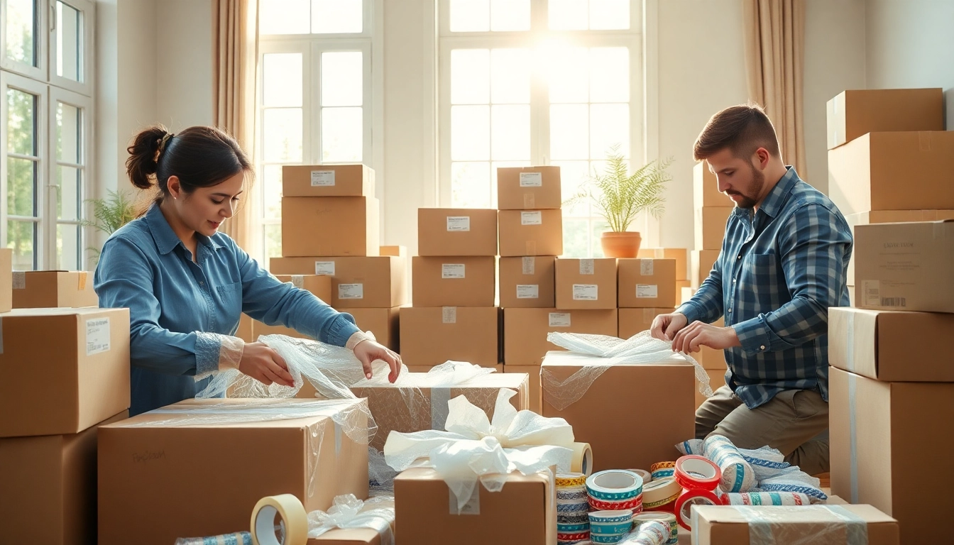 Efficient professional packing services in a serene home environment highlighting expertise and organization.