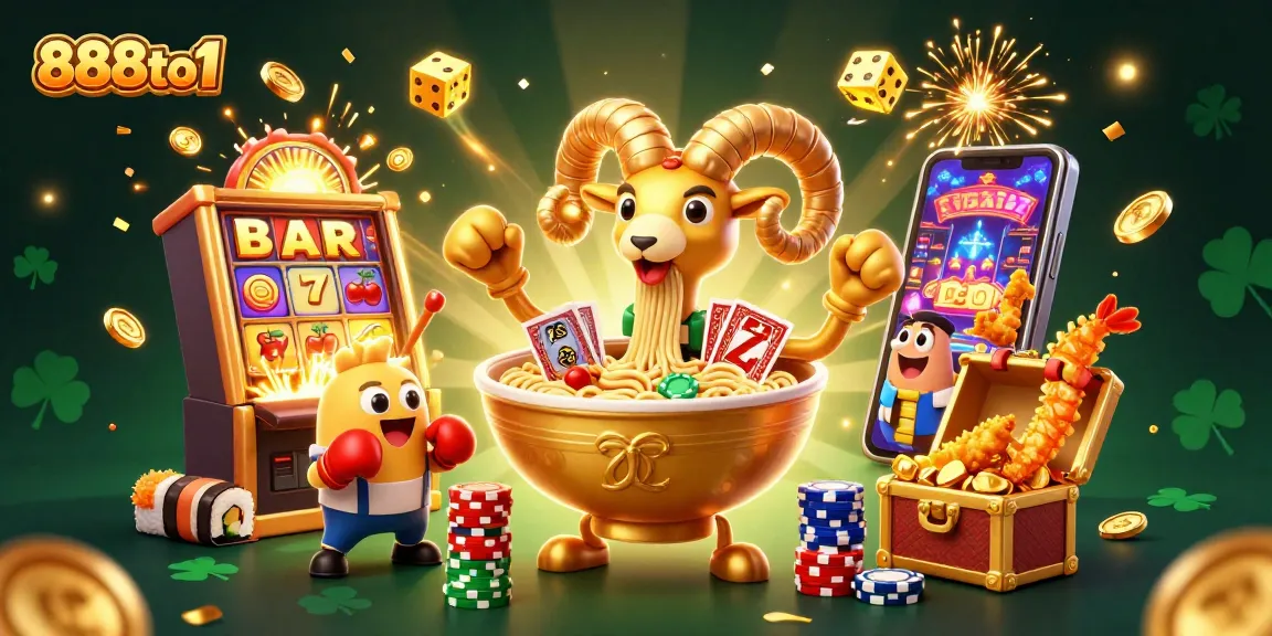 Experience the excitement of 888to1 with a vibrant 3D casino illustration showcasing dynamic characters and thrilling jackpot elements.