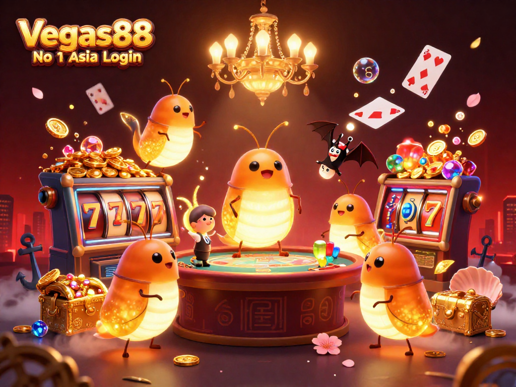 Spin and win at Vegas88 No 1 Asia Login with vibrant casino scene featuring glowing elements and dynamic gaming atmosphere.