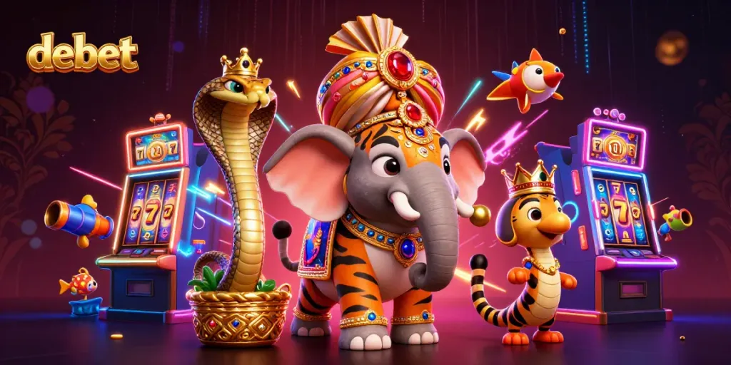 Experience the thrilling world of debet gaming with vibrant slot machines and engaging characters.