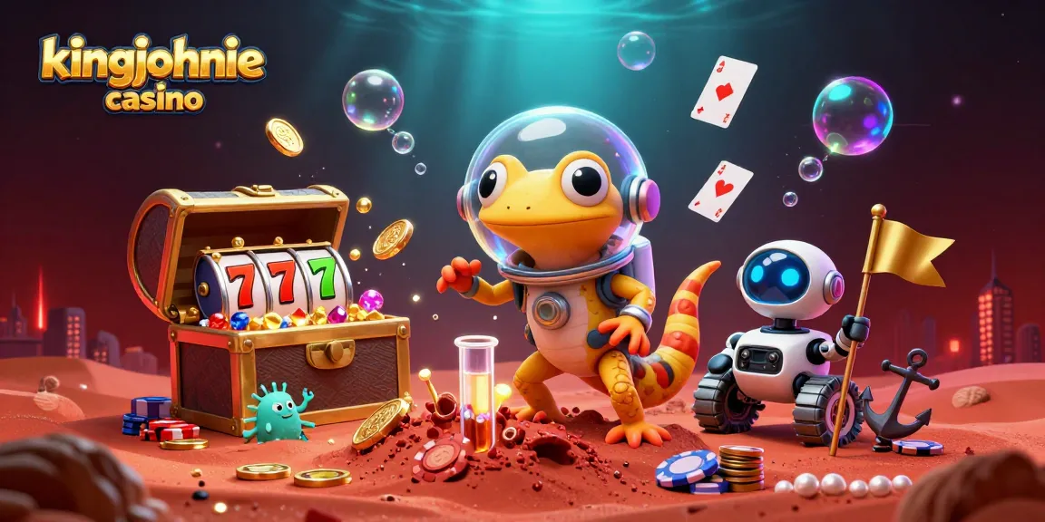 Experience the excitement of kingjohnnie casino with vibrant 3D aliens and casino treasures!