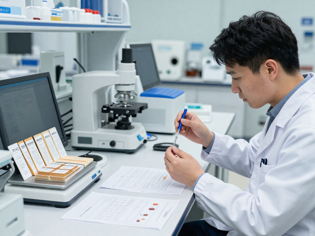 BPC 157 benefits explored in a modern health research lab setting with scientists analyzing buccal strips.