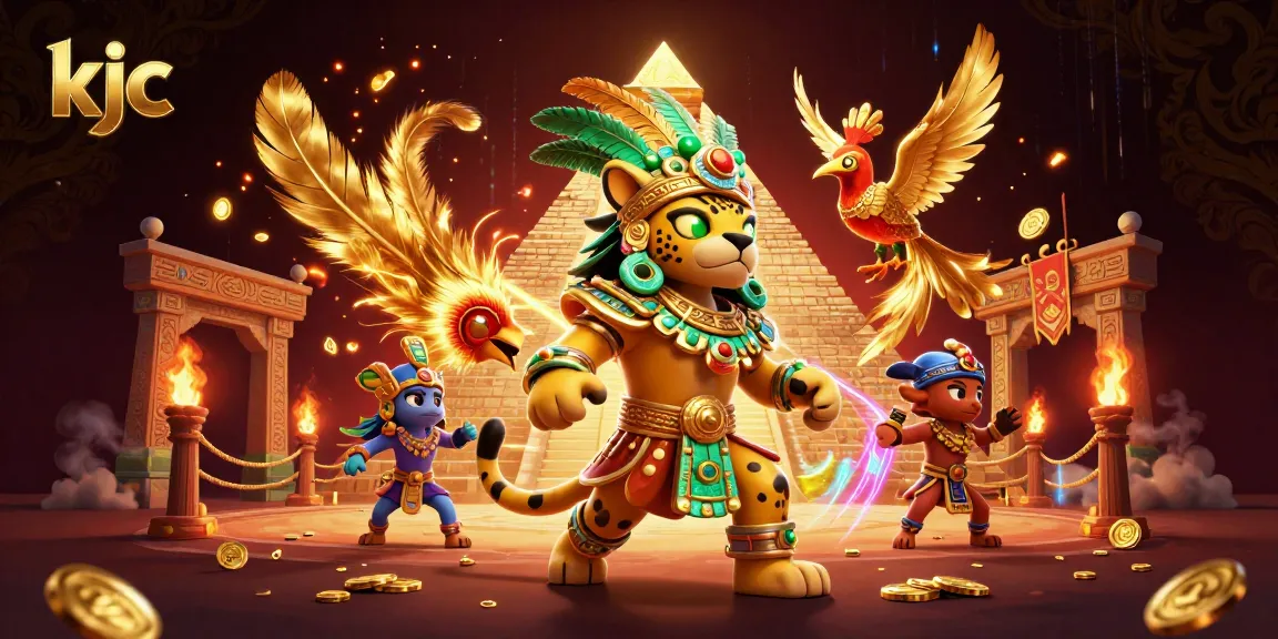 Experience thrilling gambling action with KJC showcasing vibrant characters and dynamic game elements.