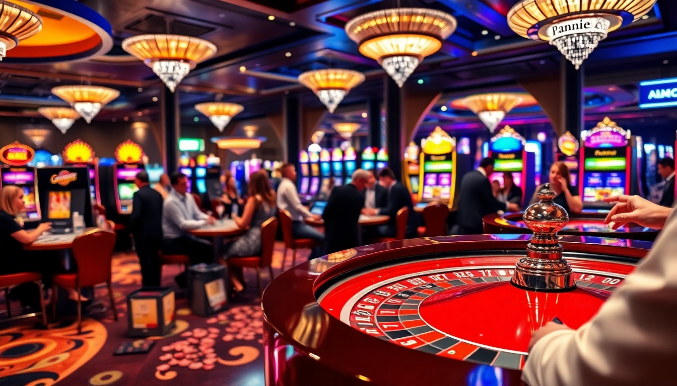 Budaya777 dalam suasana kasino yang seru dengan pemain beraksi di meja roulette.