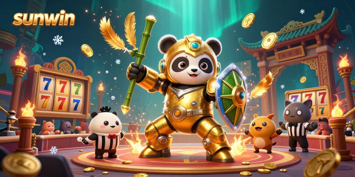 Experience thrilling gameplay with sunwin as the golden panda commands a vibrant casino showdown filled with action.