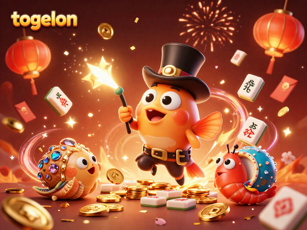 Experience the excitement of togelon with vibrant lottery-themed characters and elements in a celebratory scene.