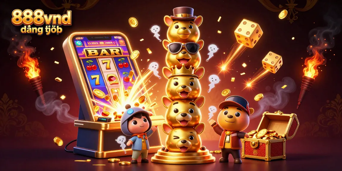 Experience thrilling gaming with the vibrant 888vnd đăng nhập scene, filled with animated casino excitement.