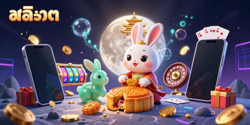 Engage in สล็อต gameplay with vibrant characters and dynamic slot features interacting in a captivating casino scene.