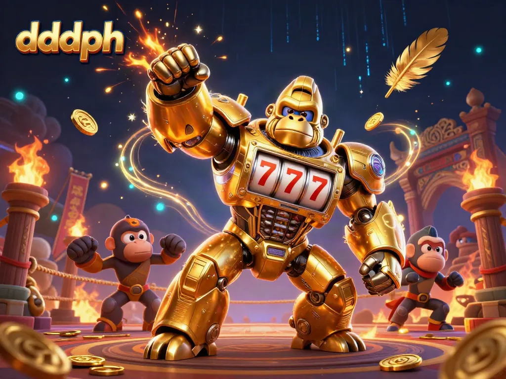 Engage in the thrilling gaming universe of dddph with a dynamic mech-themed digital illustration.