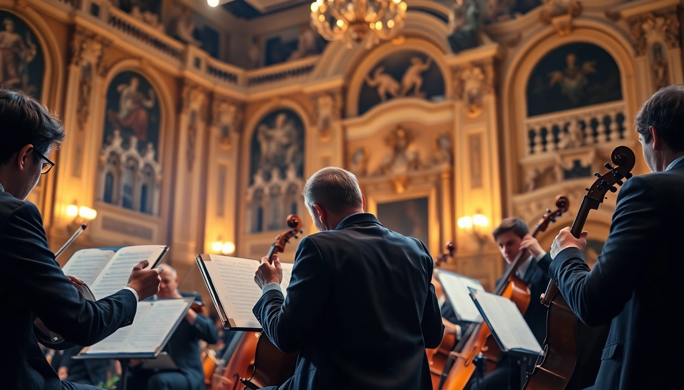Ascultă muzica clasica în concert, cu muzicieni capturați în acțiune.