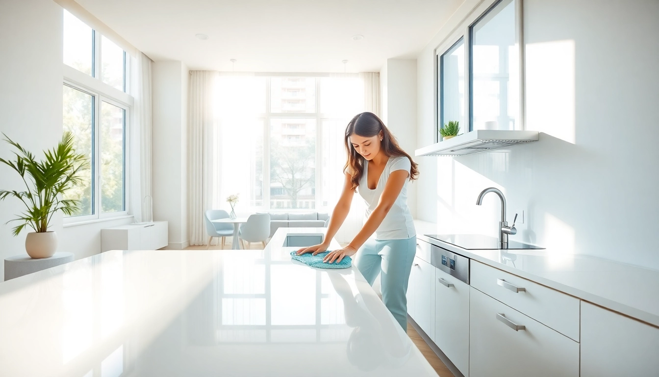 Attractive bond cleaning process with a cleaner deep-cleaning kitchen surfaces for a spotless finish.
