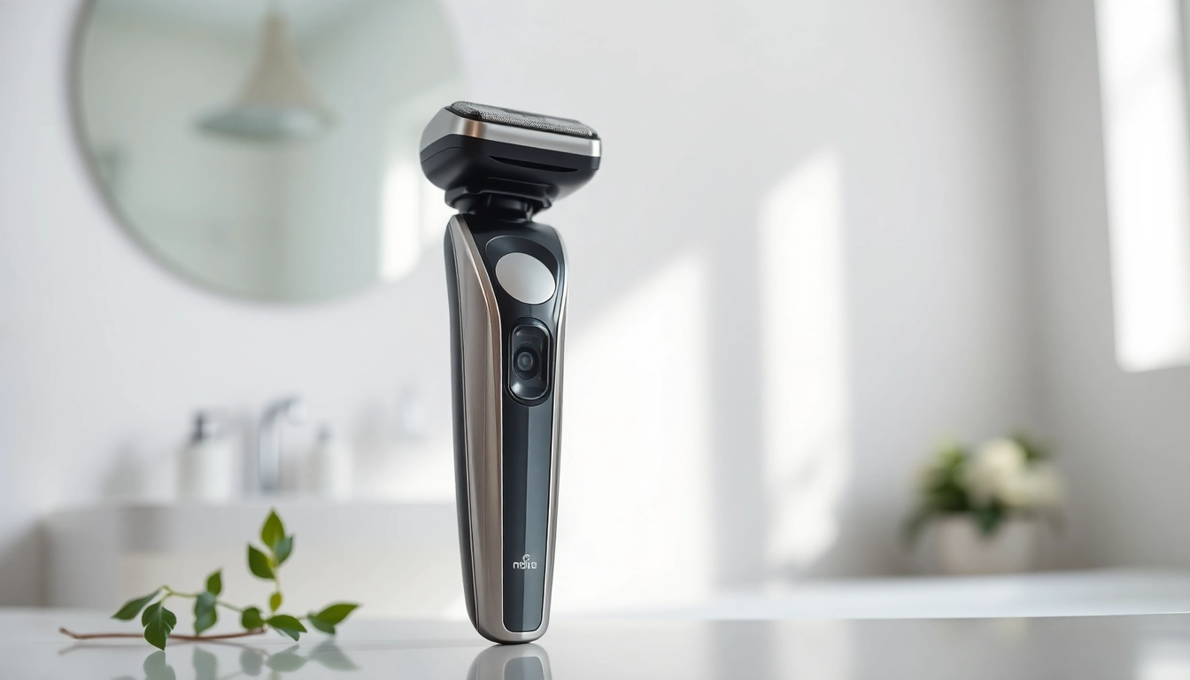 Get a close-up view of the one blade electric shaver highlighting its sleek features.