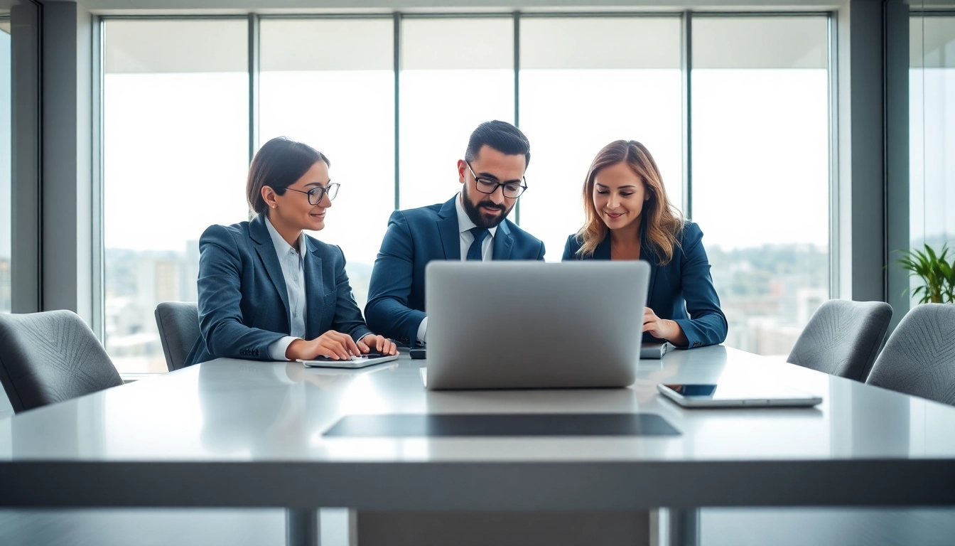 Compare Vodafone vs O2 business mobile plans in a sleek, modern office setting.