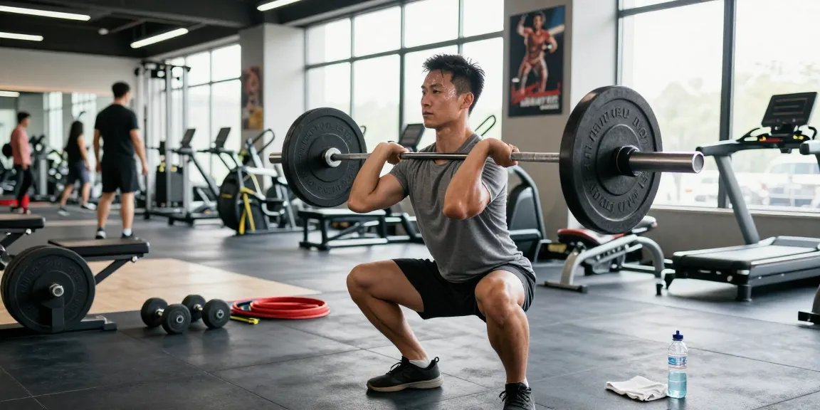 Akra Labs Steroidshop showcases an athlete lifting weights at a vibrant modern gym, emphasizing strength and fitness.