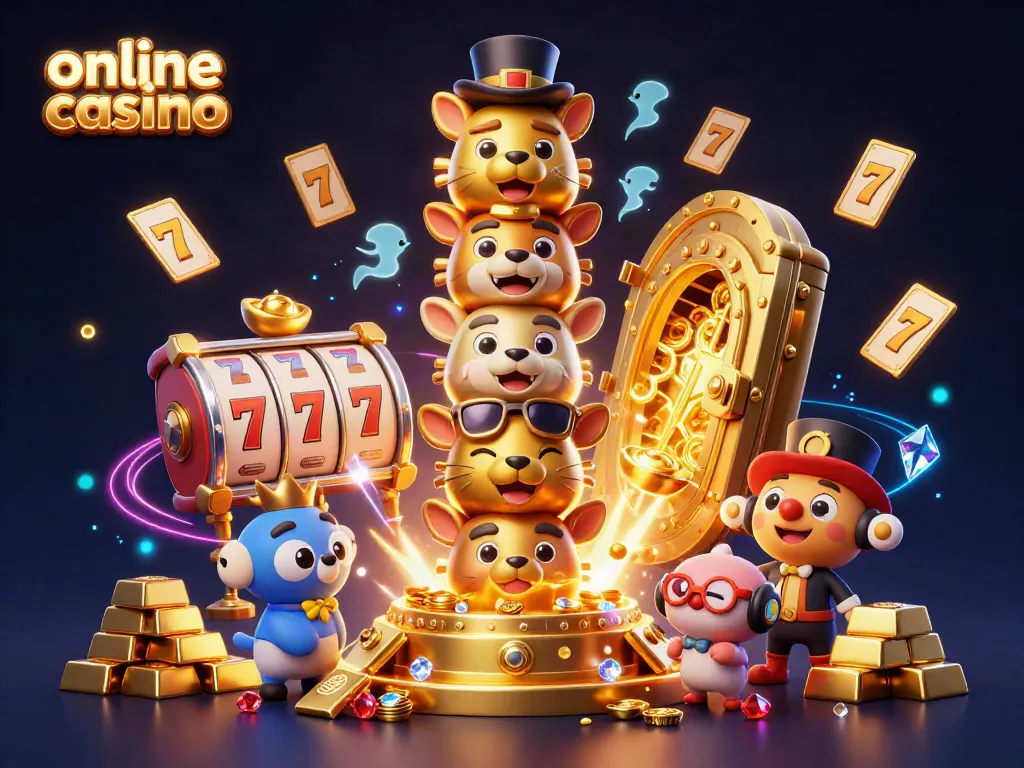 Experience exciting online casino games with golden totem and jackpots illuminating the scene.