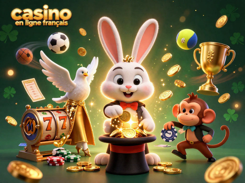 Objectif d'une scène dynamique d'un casino en ligne français avec des personnages et des éléments ludiques captivants
