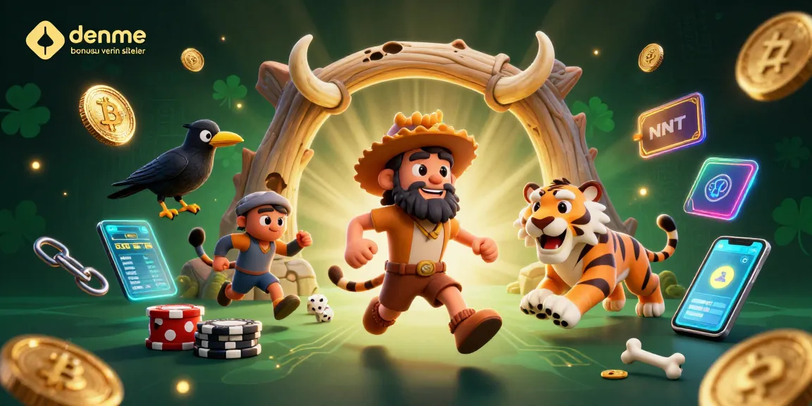 Engage with deneme bonusu veren siteler through a vibrant 3D casino illustration showcasing a prehistoric theme.