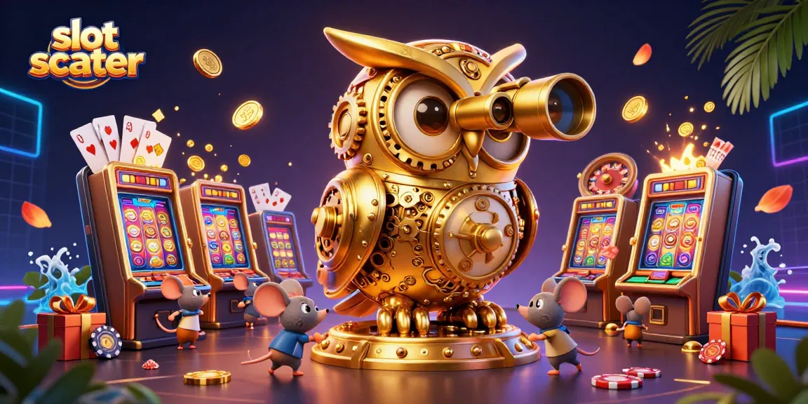 Engage with slot scatter features in this dynamic 3D casino scene full of excitement.
