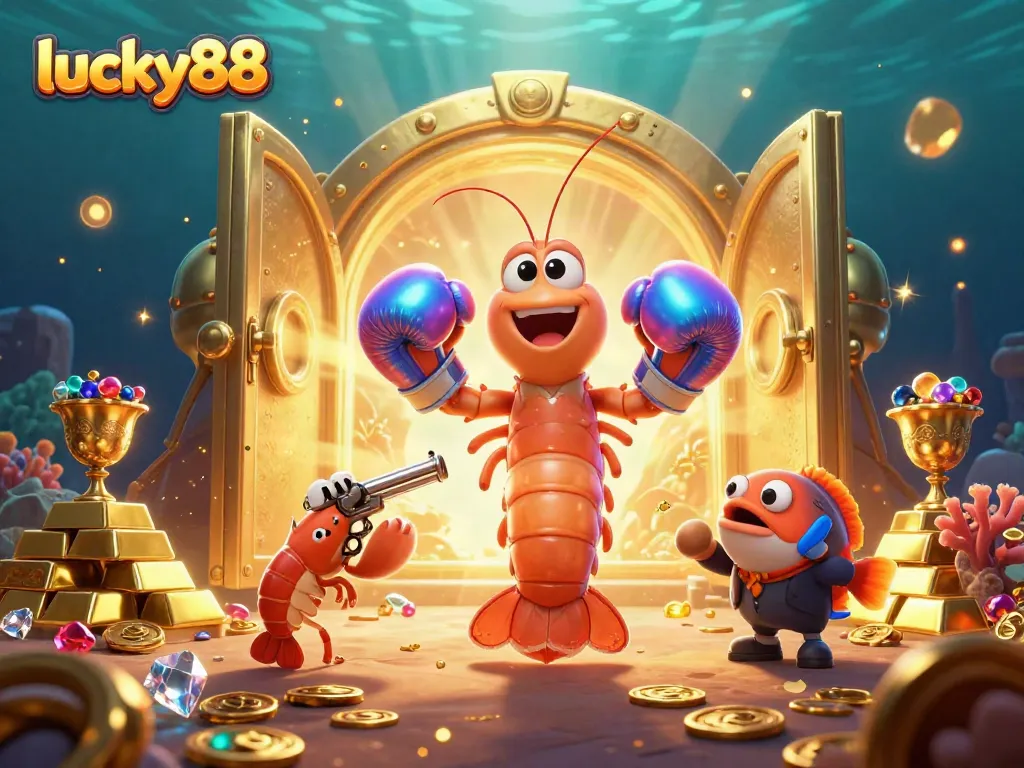 Experience thrilling gameplay at lucky88 with vibrant underwater casino action featuring character interactions.